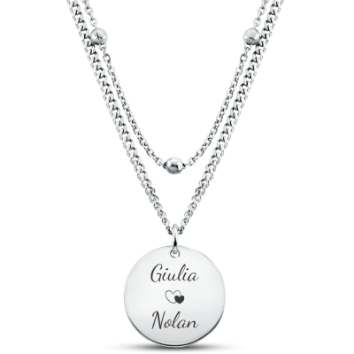 Collier Personnalisé Cercle avec Chaîne Double