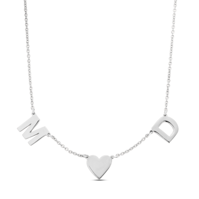 Collier Coeur Minimaliste avec Initiales