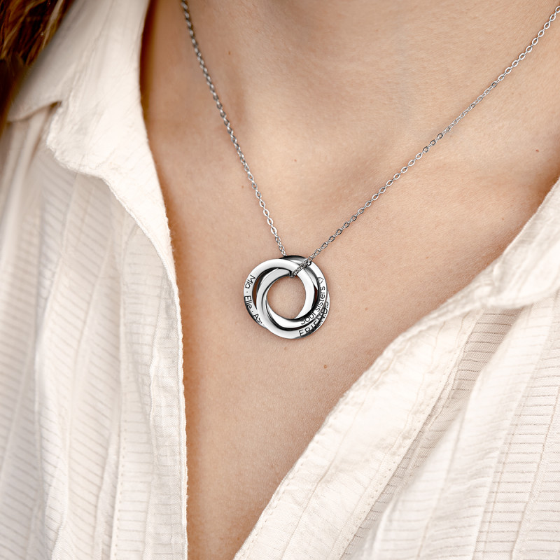 Collier Personnalisé Éternité avec 3 Cercles