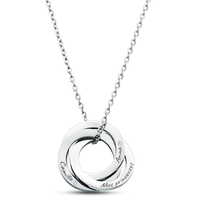 Collier Personnalisé Éternité avec 3 Cercles