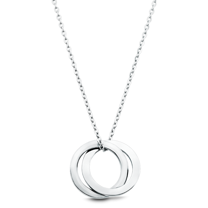 Collier Personnalisé Éternité avec 2 Cercles - Silver - 60