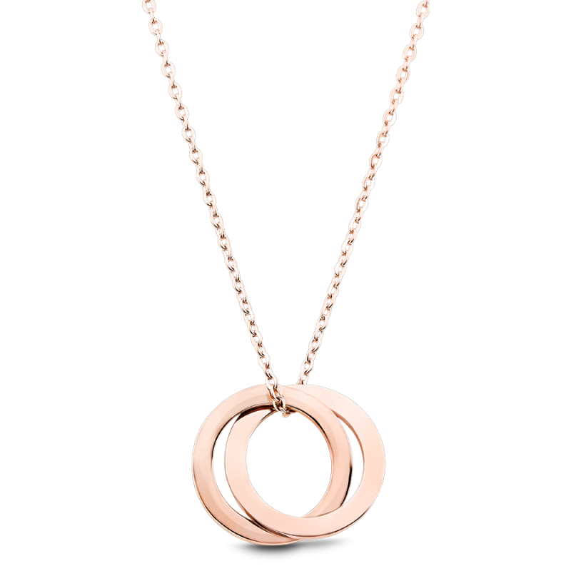 Collier Personnalisé Éternité avec 2 Cercles - Rosegold - 61