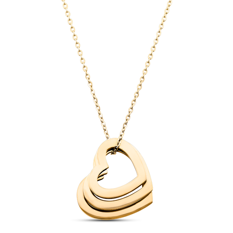 Collier Personnalisé 3 Coeurs - Gold - 62