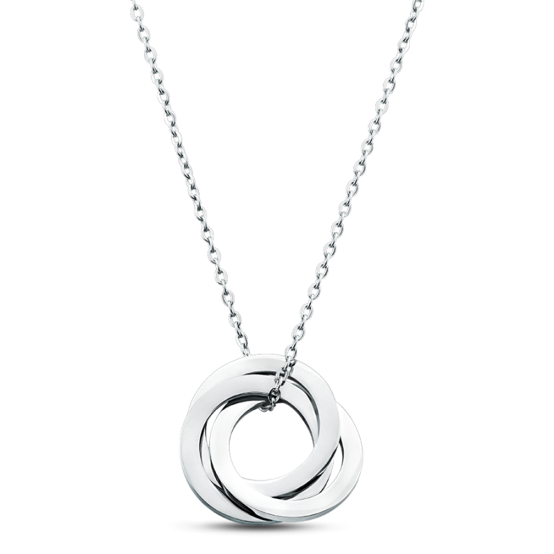 Collier Personnalisé Éternité avec 3 Cercles - Silver - 60