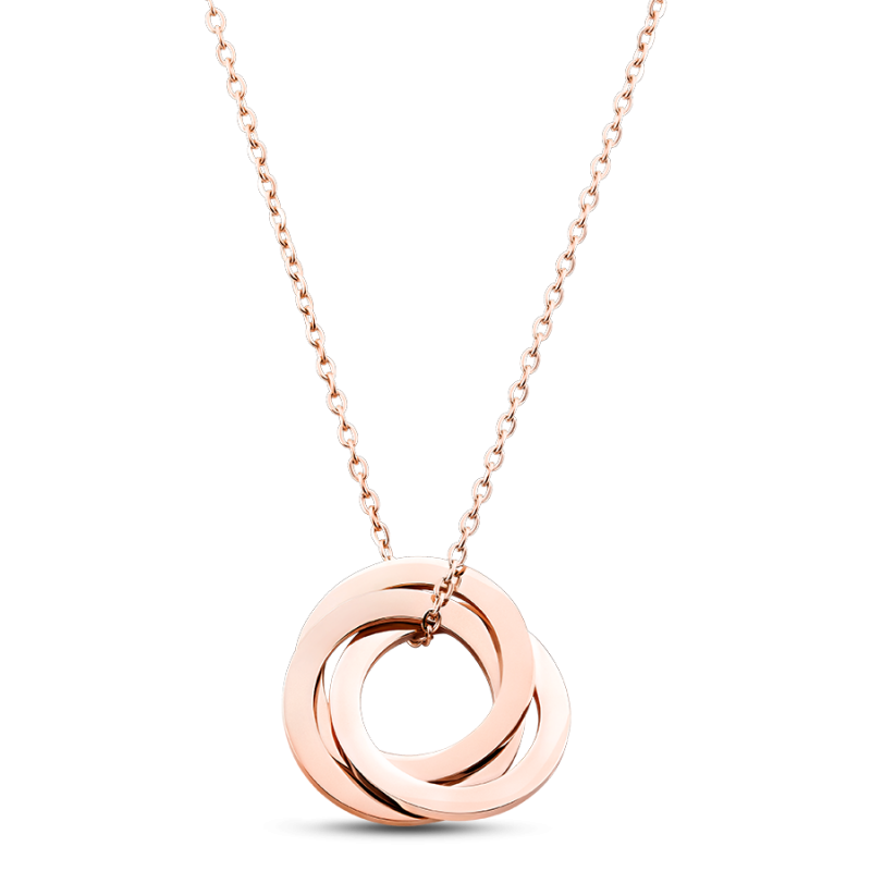 Collier Personnalisé Éternité avec 3 Cercles - Rosegold - 61