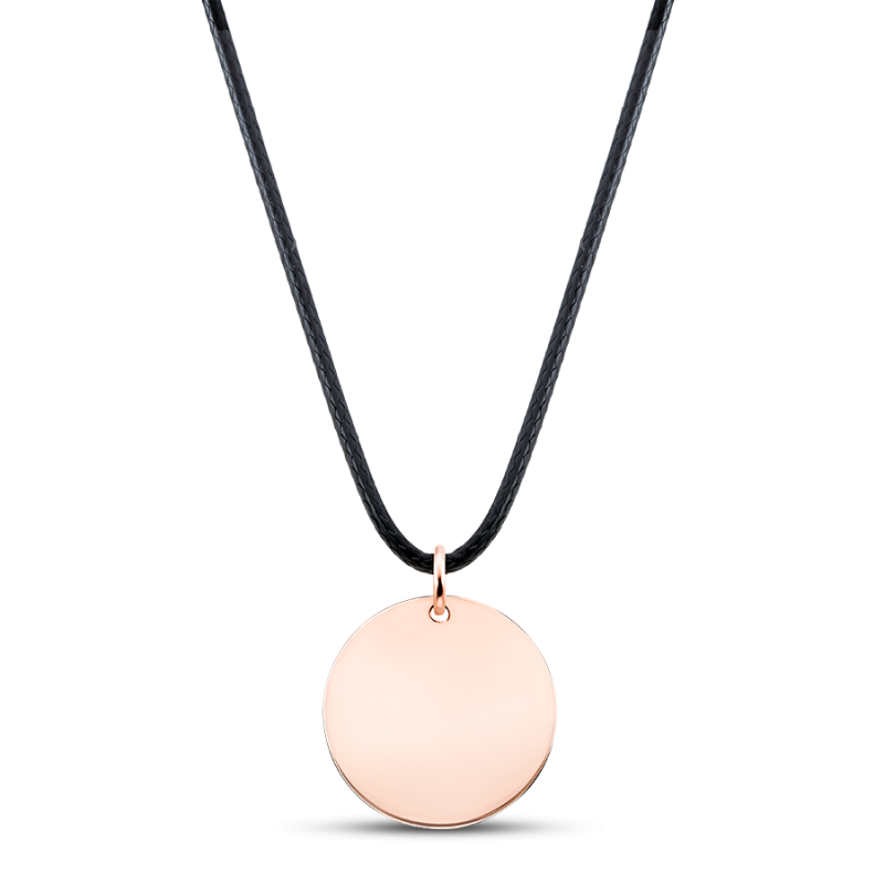 Collier Personnalisé Cercle avec Chaîne Noire - Rosegold - 61