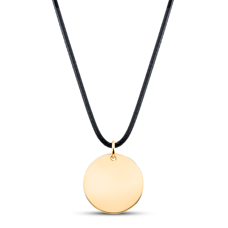 Collier Personnalisé Cercle avec Chaîne Noire - Gold - 62