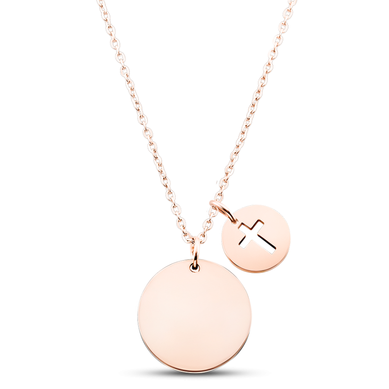 Collier Personnalisé Croix - Rosegold - 61