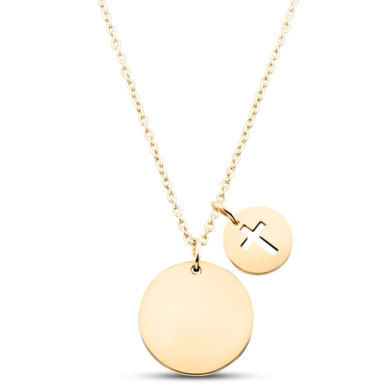 Collier Personnalisé Croix - Gold - 62