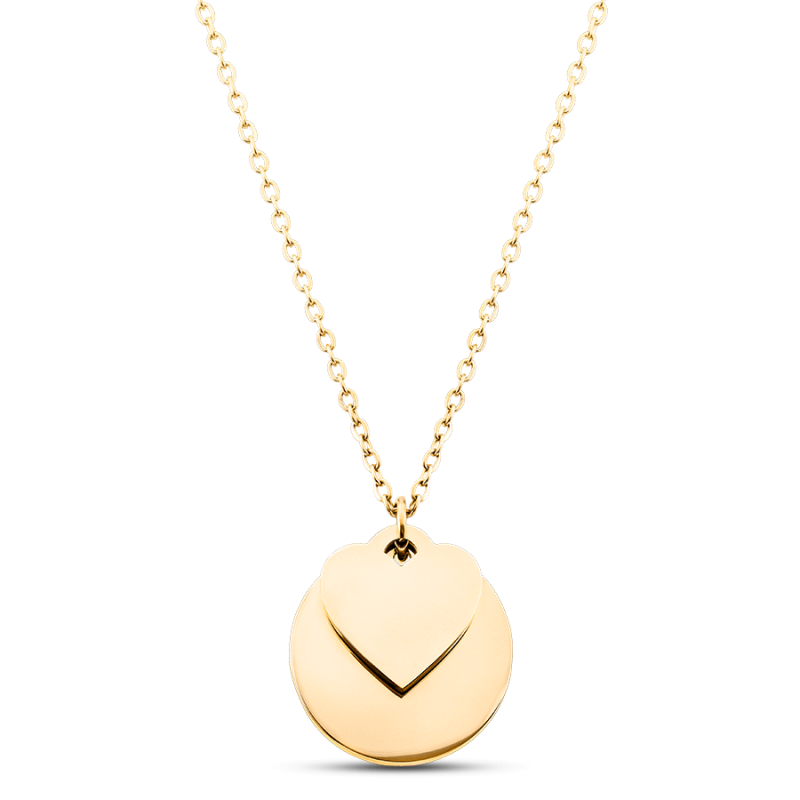 Collier Personnalisé Cercle et Coeur - Gold - 62