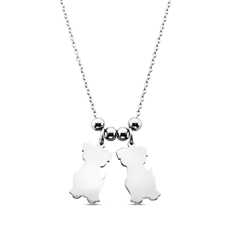 Collier Personnalisé Plusieurs Chiens - Silver - 60