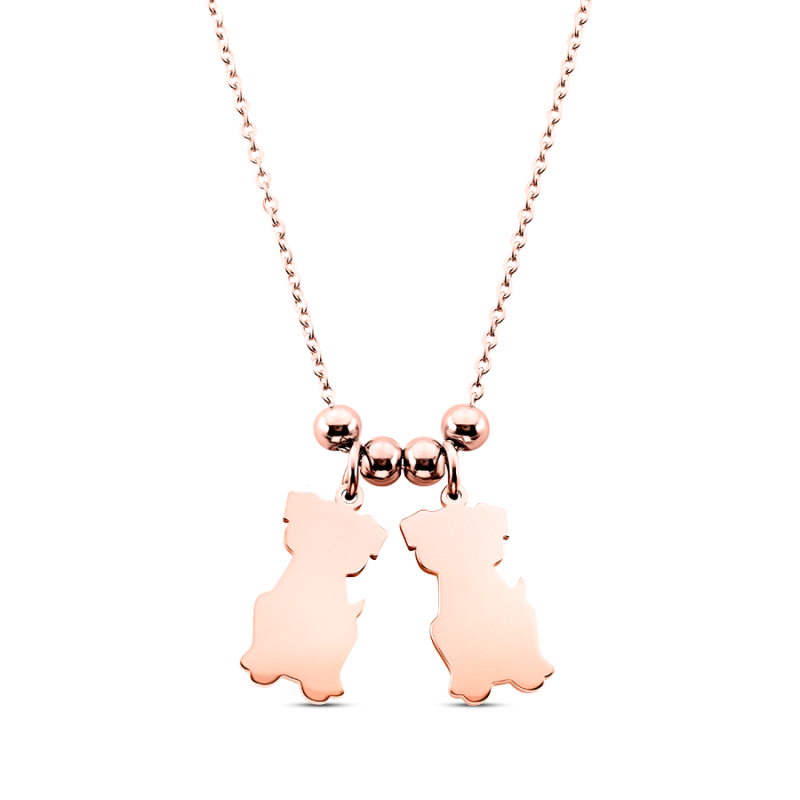 Collier Personnalisé Plusieurs Chiens - Rosegold - 61