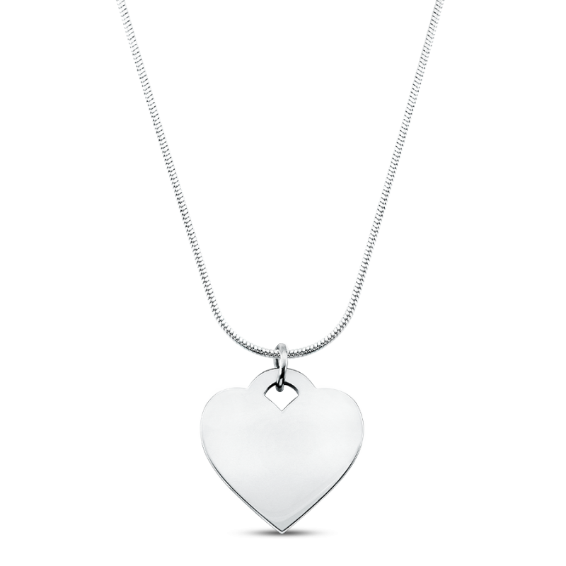 Collier Coeur avec Chaîne de Luxe - Silver - 60