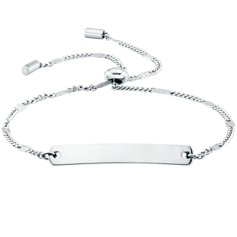 Plaque Personnalisée avec Bracelet Réglable - Silver - 60