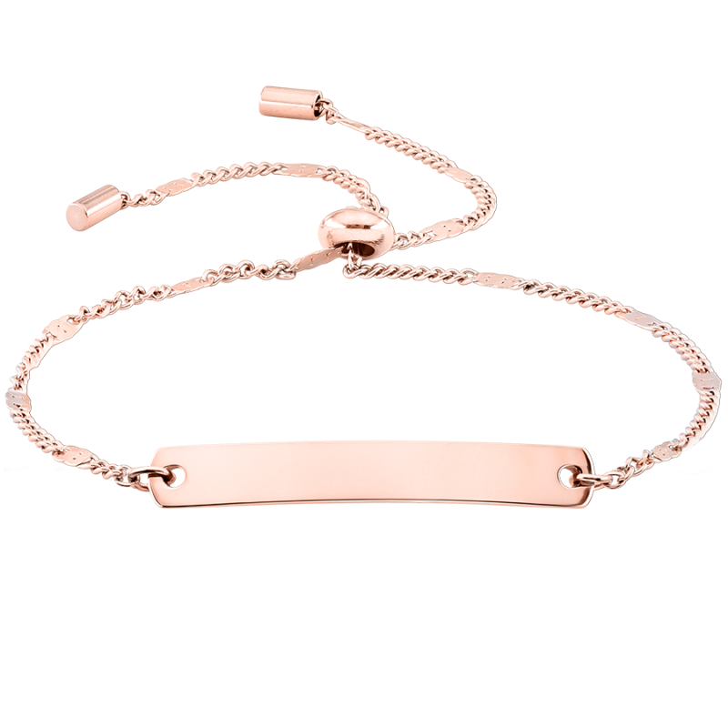 Plaque Personnalisée avec Bracelet Réglable - Rosegold - 61