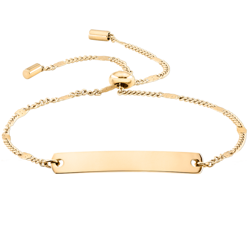 Plaque Personnalisée avec Bracelet Réglable - Gold - 62