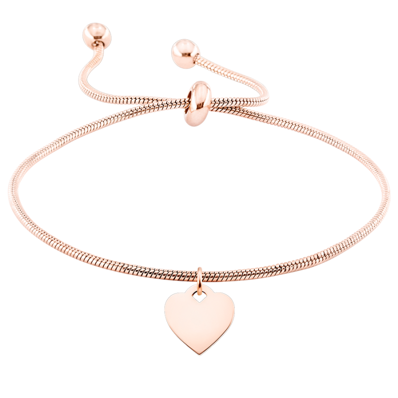 Coeur Suspendu Personnalisé avec Bracelet Réglable - Rosegold - 61