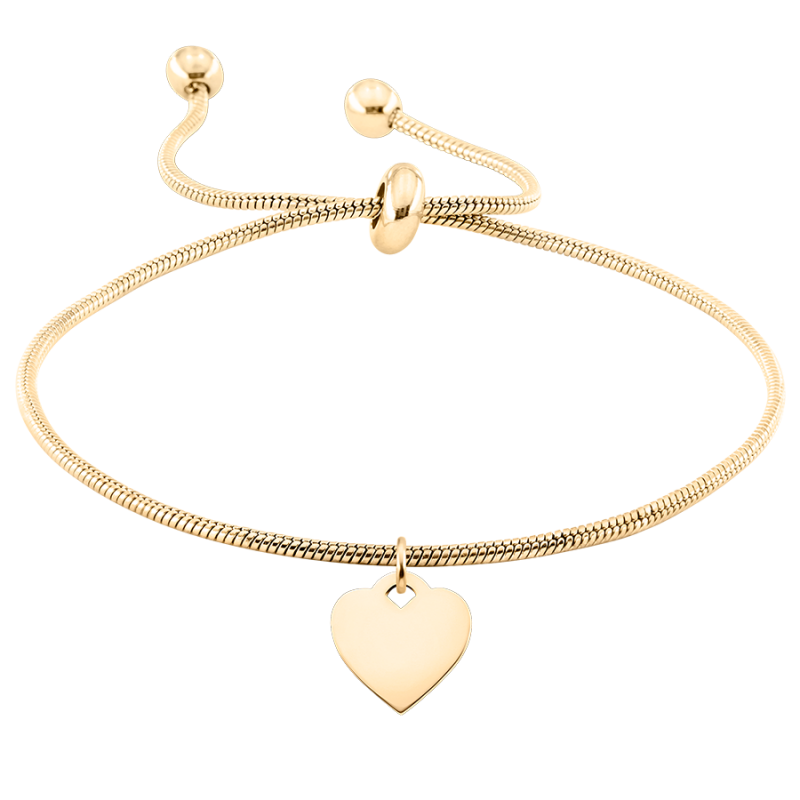 Coeur Suspendu Personnalisé avec Bracelet Réglable - Gold - 62