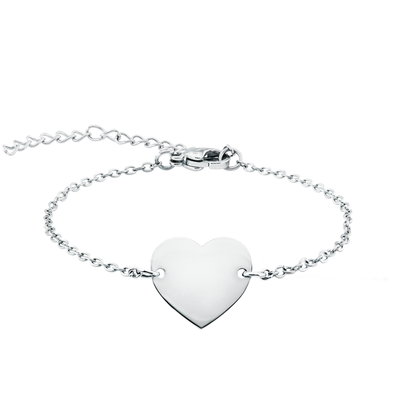 Bracelet Personnalisé Coeur - Silver - 60