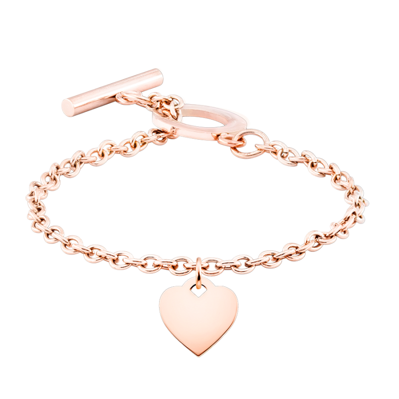 Bracelet Personnalisé Coeur de Luxe - Rosegold - 61