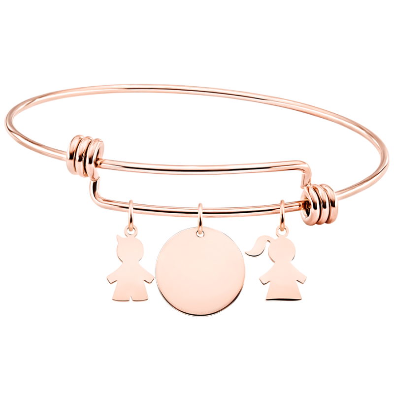 Bracelet Personnalisé Fils & Fille - Rosegold - 61