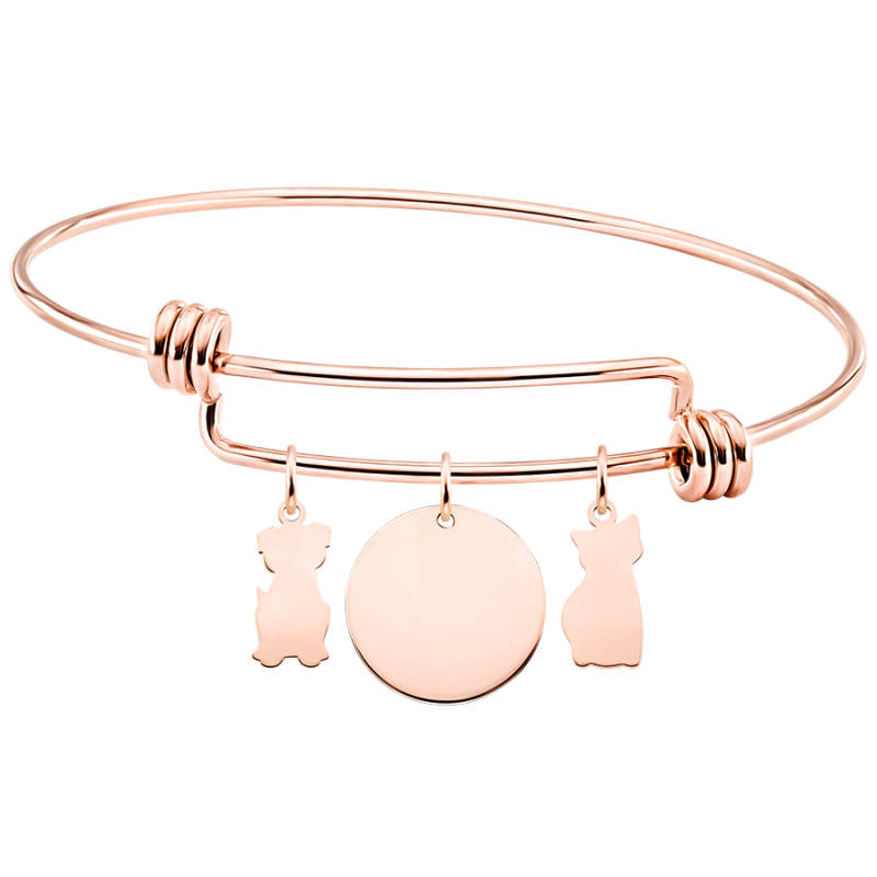 Bracelet Personnalisé Chien & Chat - Rosegold - 61