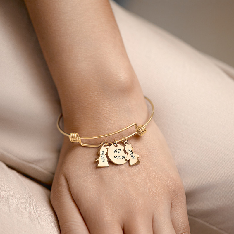 Bracelet Personnalisé Fils & Fille - Gold - 62