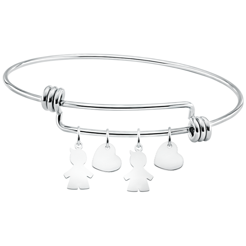 Bracelet Jonc Personnalisé Plusieurs Fils Amour - Silver - 60