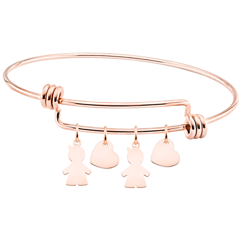 Bracelet Jonc Personnalisé Plusieurs Fils Amour - Rosegold - 61