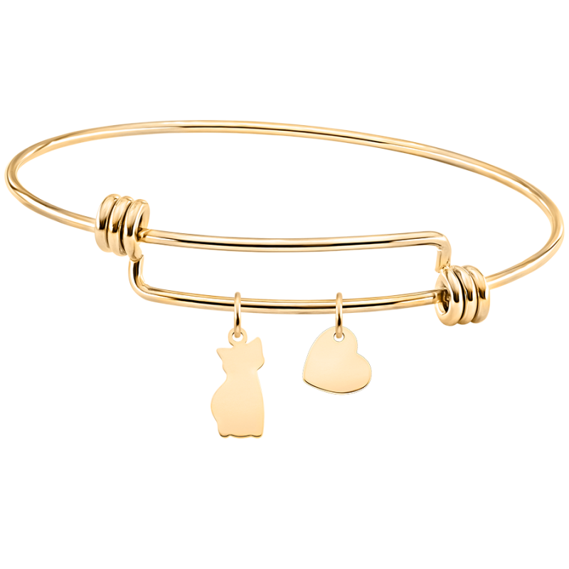 Bracelet Jonc Personnalisé Chat - Gold - 62