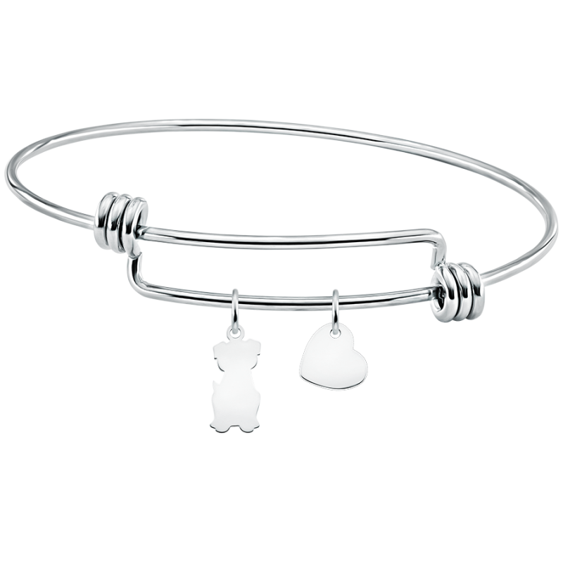 Bracelet Jonc Personnalisé Chien Amour - Silver - 60