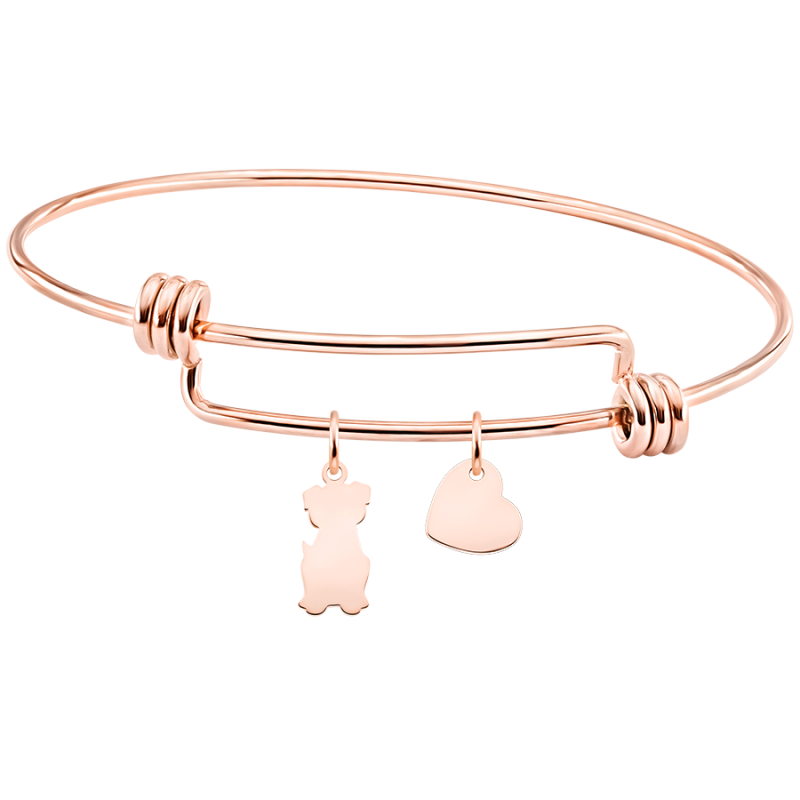 Bracelet Jonc Personnalisé Chien Amour - Rosegold - 61