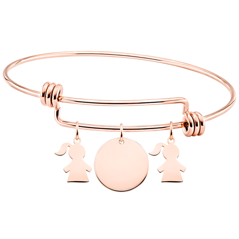 Bracelet Jonc Personnalisé Plusieurs Filles - Rosegold - 61