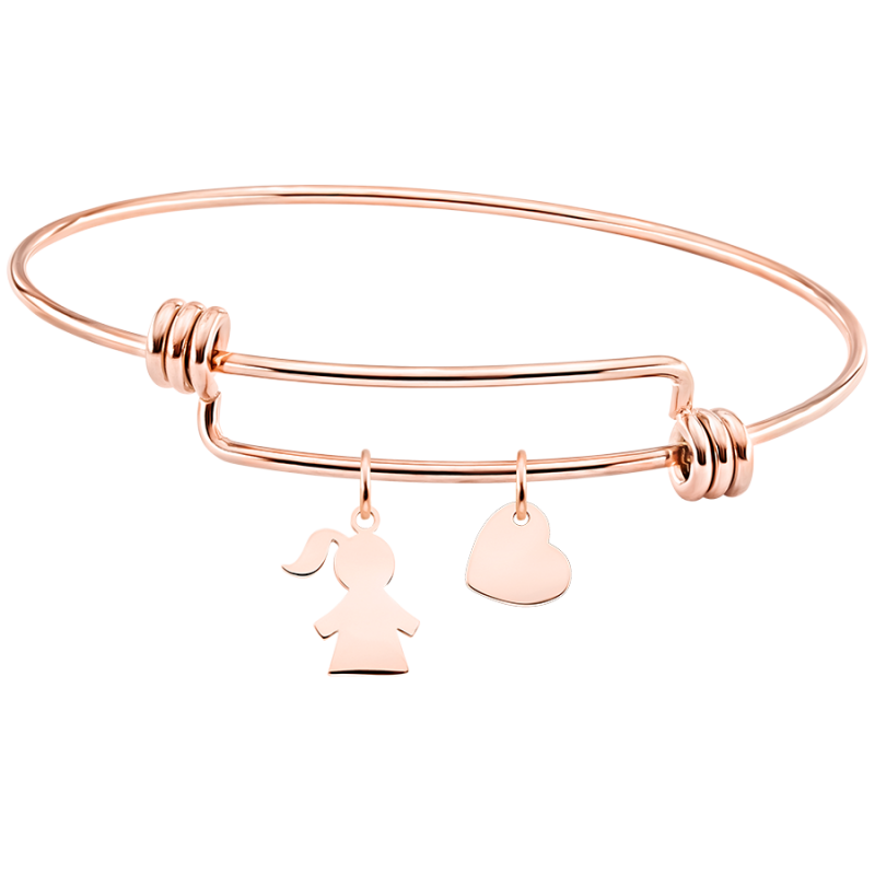 Bracelet Jonc Personnalisé Fille - Rosegold - 61