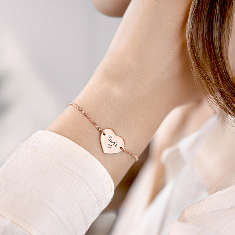 Bracelet Personnalisé Coeur - Rosegold - 61