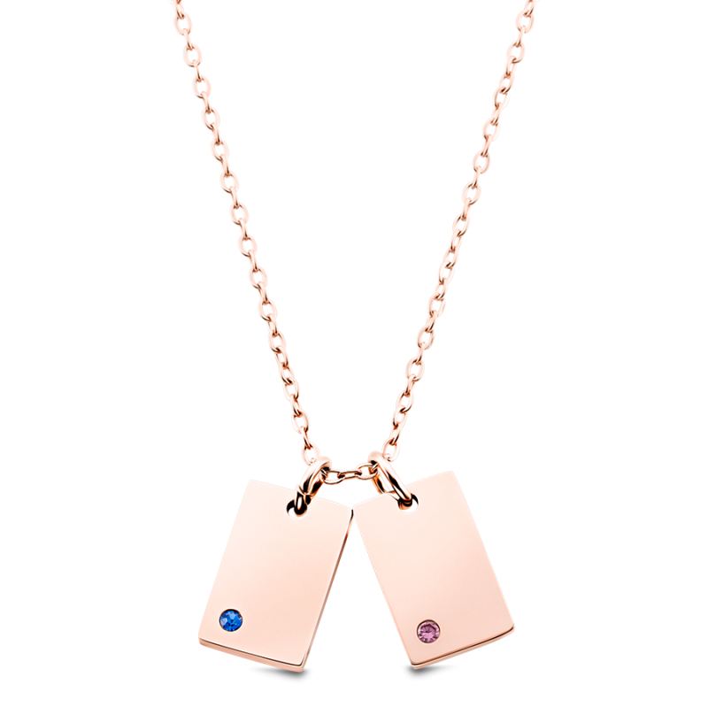 Collier Personnalisé Nom avec Cristaux - Rosegold - 61