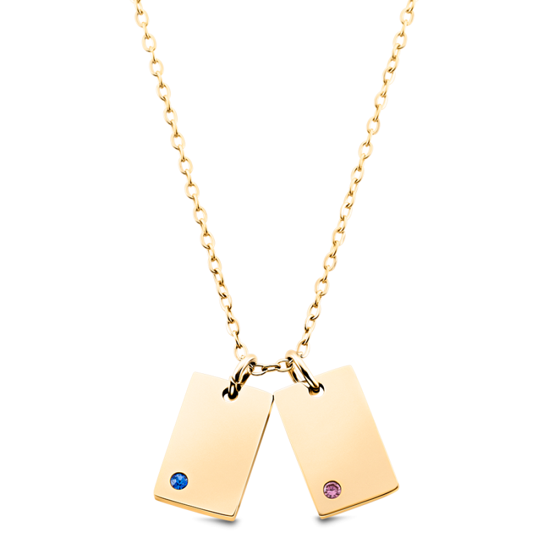 Collier Personnalisé Nom avec Cristaux - Gold - 62