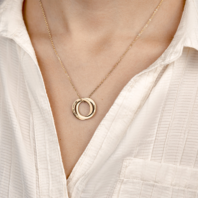 Collier Personnalisé Éternité avec 2 Cercles - Gold - 62