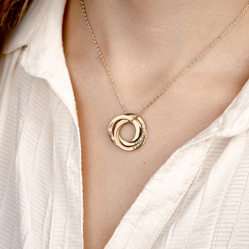 Collier Personnalisé Éternité avec 3 Cercles - Gold - 62