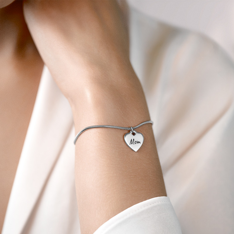 Coeur Suspendu Personnalisé avec Bracelet Réglable