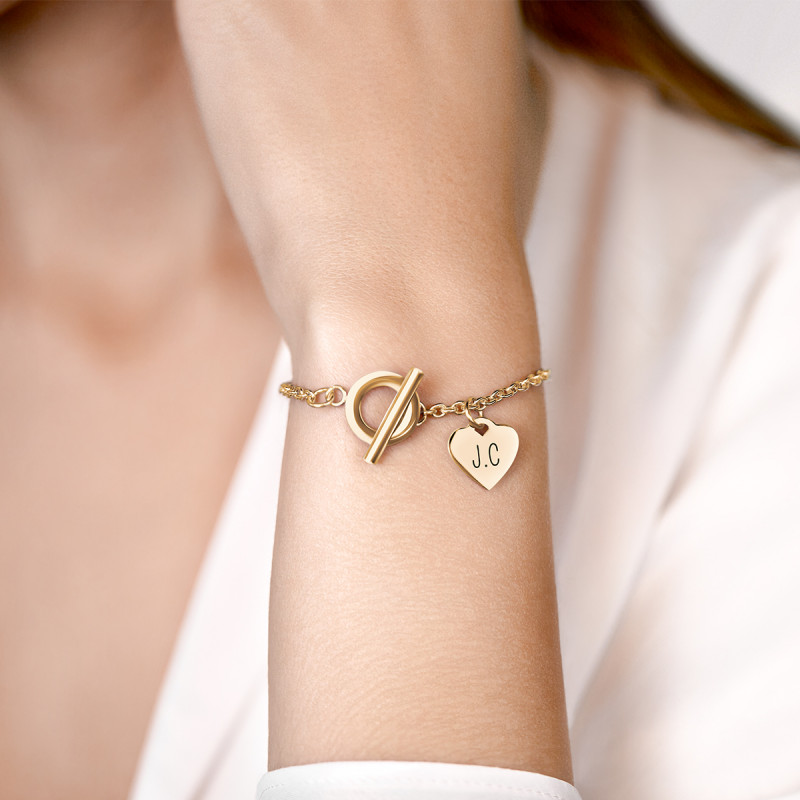 Bracelet Personnalisé Coeur de Luxe - Gold - 62