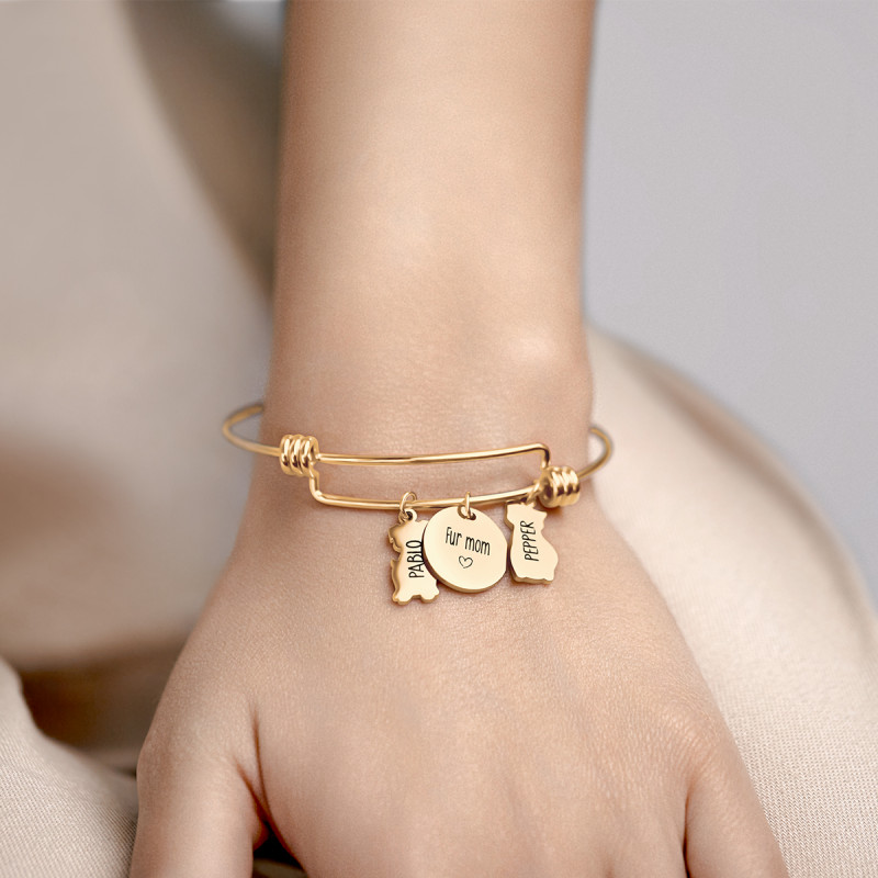 Bracelet Personnalisé Chien & Chat - Gold - 62