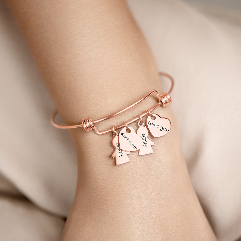 Bracelet Personnalisé Plusieurs Filles - Rosegold - 61