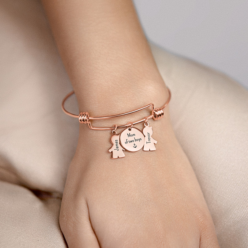 Bracelet Jonc Personnalisé Plusieurs Fils - Rosegold - 61