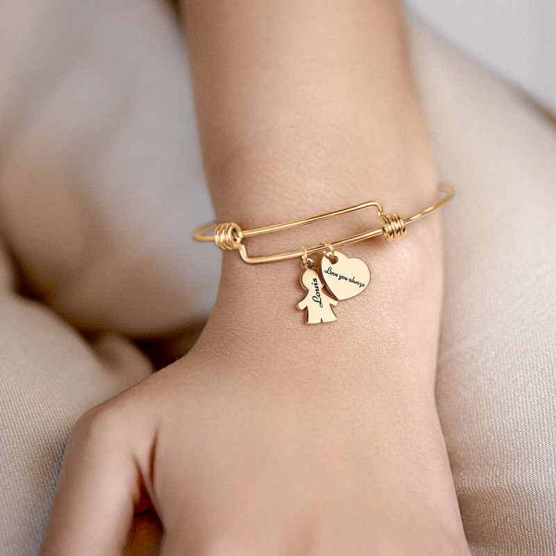 Bracelet Jonc Personnalisé Amour - Gold - 62