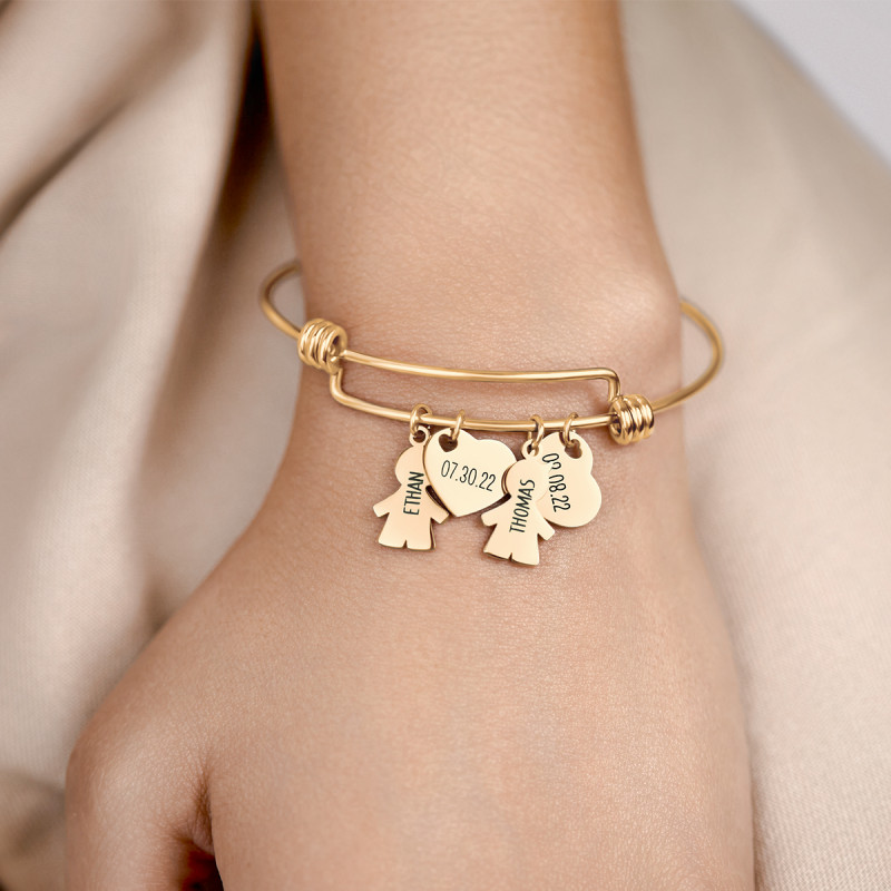 Bracelet Jonc Personnalisé Plusieurs Fils Amour - Gold - 62