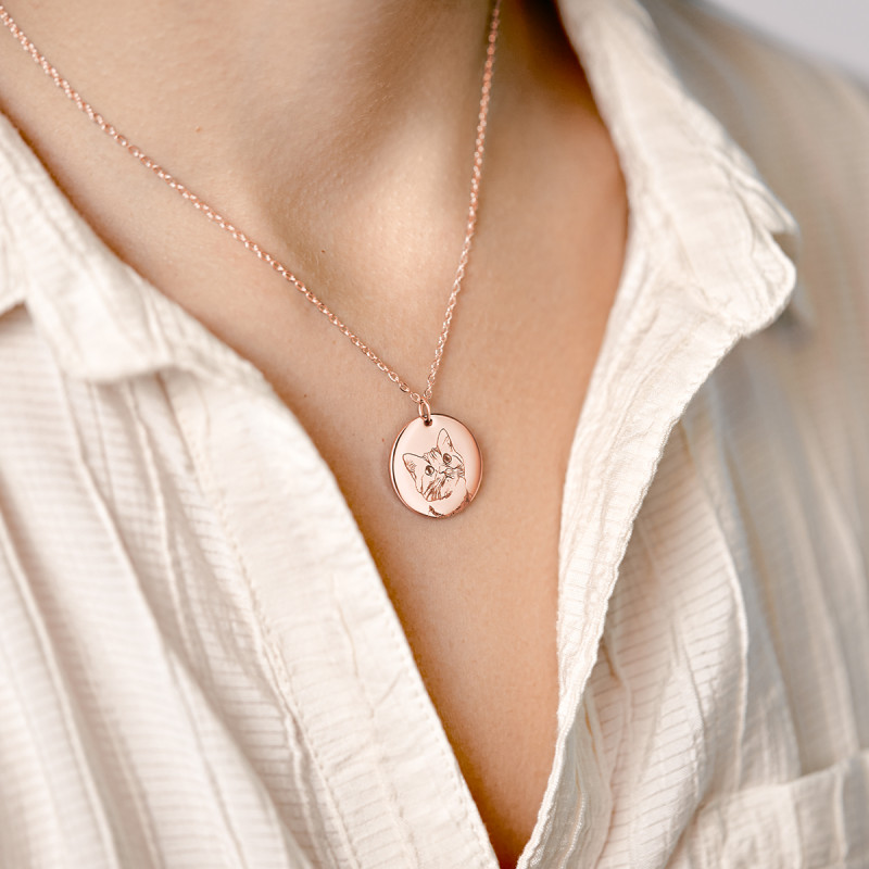 Collier Personnalisé Photo vers Dessin - Rosegold - 61