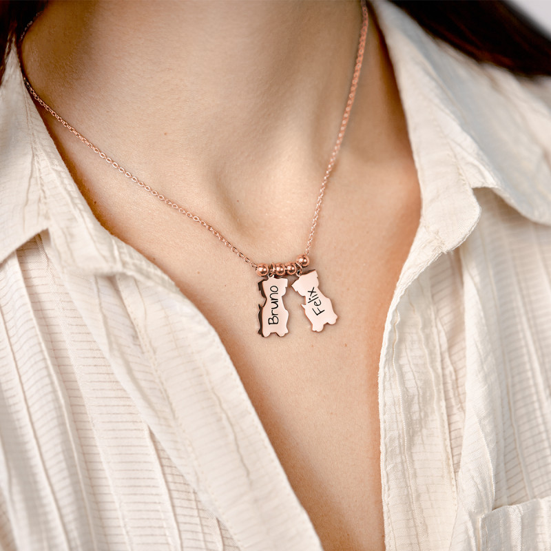 Collier Personnalisé Plusieurs Chiens - Rosegold - 61