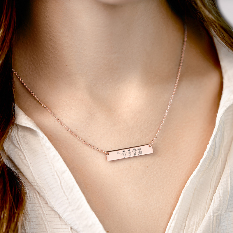 Collier Personnalisé Photo vers Dessin - Rosegold - 61