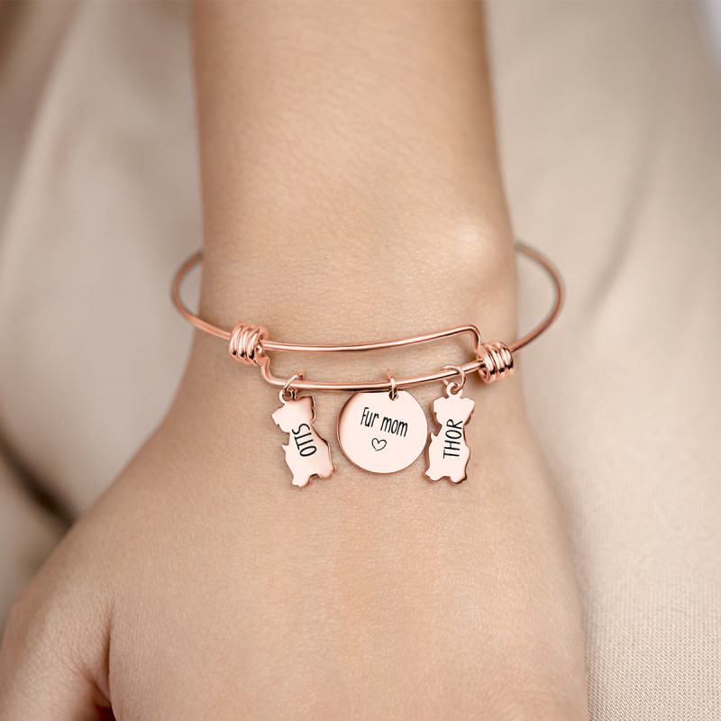 Bracelet Personnalisé Plusieurs Chiens - Rosegold - 61